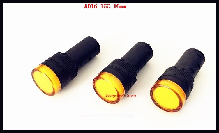 20 / AC/DC 12V,24V,110V, AC220V  AD16-16C 16mm Ʈ ũ LED  ǥ  ȣ ǥ  Ϸ 
